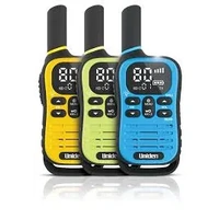Uniden UH45-3-Max 0.5W UHF Handheld Radio with Kid-Zone Plus 3 Pack - Blue Green Yellow 