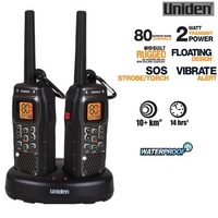 UNIDEN 2Watt waterproof handheld UHF radio Twin Pack UH820SX-2NB