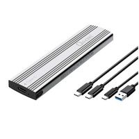 Oxhorn  USB C 3.2 Gen 2 M.2 NVMe NGFF Enclosure 10 Gbps B+M Key M.2 NVMe SSD up to 4TB 2280/2260/2242/2230 Aluminum Macs Windows USB-A Silver 2 YR WTY