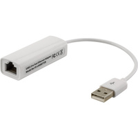 Pro2 USB2 Ethernet Adaptor USB-A Plug To RJ45 Socket
