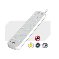 Sansai 6-Way Power Board (661SW) with Individual Switches and Surge Protection