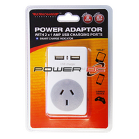 ULTRACHARGE 2 USB Ports Power Adaptor Plug 2x1 Amp for Tablets & Gaming Devices