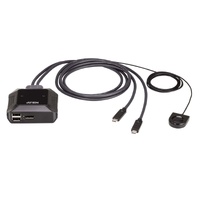 Aten 2-Port 4K DisplayPort USB-C Cable KVM Switch with Remote Port Selector