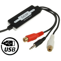 Wiretek USB Audio Capture ADC Converter for RCA & 3.5mm Audio to USB Recording