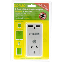 Korjo 2 Port USB And Power Adaptor