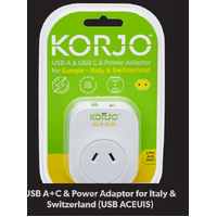 USB A and C Power Adaptor for Italy and Switzerland Travel USB ACEUIS