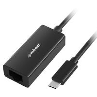 mbeat Compact USB-C Gigabit Ethernet Adapter Black 1000Mbps Plug-and-Play