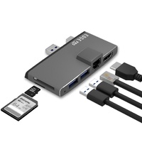 mbeat Edge Pro Multifunction USB-C Hub for Microsoft Surface Pro 5-6  Metal Grey