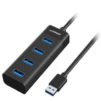 mbeat 4-Port USB 3.0 Hub Black Compact Plug-and-Play Lightweight