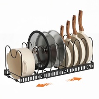 Artiss Expandable Pots and Pans Organizer Rack Cookware Holder Kitchen Cabinet Rack