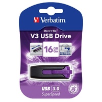 Verbatim 16GB V3 USB3.0 Violet Store n Go V3 Rectractable Fast Data Transfer