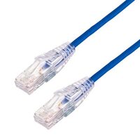 30cm 10GbE Ultra Thin Cat 6A UTP Snagless Patch Cable LSZH  - Blue