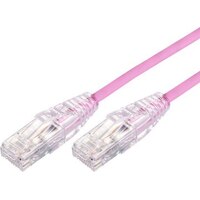 1m 10GbE Ultra Thin Cat 6A UTP Snagless Patch Cable LSZH - Pink