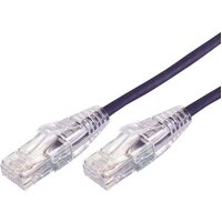 1m 10GbE Ultra Thin Cat 6A UTP Snagless Patch Cable LSZH - Purple