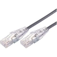 3m 10GbE Ultra Thin Cat 6A UTP Snagless Patch Cable LSZH - Grey