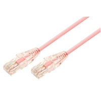 1.5m 10GbE Ultra Thin Cat 6A UTP Snagless Patch Cable LSZH - Salmon Pink