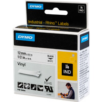 DYMO Refill Cartridge 1/2 inch White Vinyl 12mm Labeler REFILL