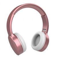 Laser Wired Over Ear Stereo Foldable Headphones Rose Gold with 40mm Drivers