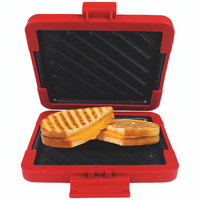 Laser Microwave Toastie Maker with Heatwave Tech Red