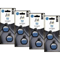 Car Air Freshener Clip New Car Fragrance FrshScents Mini Vent Odor Eliminator Twin Pack x 4