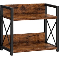 CARLA HOME 2-Tier Countertop Shelf Organizer Rustic Wood Kitchen Spice Rack for Storage, Condiments & Cabinet Organization