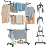 CARLA HOME Folding Clothes Drying Rack with Wheels and Adjustable Side Wings for Laundry Rack and Clothes Storage (Upgraded Model)