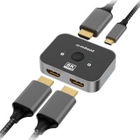 Mbeat 8K Bi-Directional HDMI 2.1 Switch Switcher Splitter 5V USB-C Hub 6.5cm