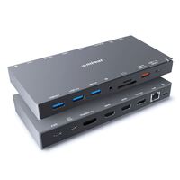mbeat 15-in-1 Triple Display USB-C Docking Station 2x HDMI 1x DP 1x 100W PD 3.0 1x USB-C 3.1 Gen2 3x USB 3.0 1x USB 3.1 Gen2 MicroSD/SD Card 1x 1Gb