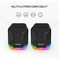 FANTECH SONAR GS202 Computer Speakers USB and 3.5mm RGB Mini Wired Speakers Acoustic Clarity for Desktop Computer Laptop