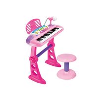 Lenoxx 24 Keys Electronic Childrens Keyboard with MIC Stand & Seat Pnk