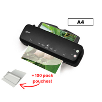 Hot Paper Laminator 300W for 80-100 Microns with 100 A4 Laminating Pouches