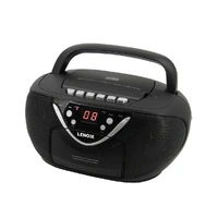 Lenoxx CD815 Portable Boombox AM FM Radio CD-R CD-RW Cassette Tape Player Black