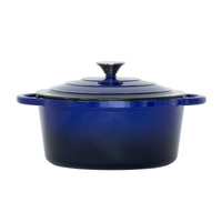 26cm Enamelled Cast Iron French Oven Casserole (4.7L) - Blue