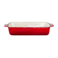 Healthy Choice CIR04 Enamelled Cast Iron 38.5x23cm Rectangular Roaster 3.4L -Red