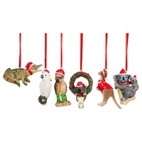Christabelle Christmas Aussie Animals Pack of 6 Baubles Tree Decoration Ornaments Gift Pack