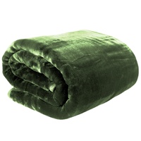 Laura Hill 600gsm Faux Mink Blanket Queen Size Double-sided Throw Rug Large Super Luxurious Soft - Green