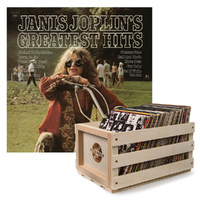 Crosley Record Storage Crate Janis Joplin Janis Joplin's Greatest Hits Vinyl Album Bundle