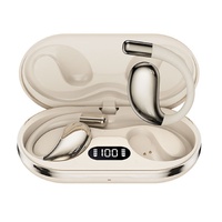 Wireless Earhook Sports Headphones Open-Ear Bluetooth 5.4 Sweat-Resistant Earphones (Beige)