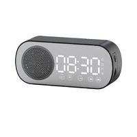 Wireless Bluetooth Speaker Alarm Clock Music Radio Player Timer Hands-Free Calling (Black)