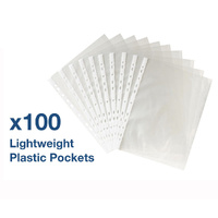 100Pack A4 Sheet Protector Plastic Pockets Bulk Lot Clear Reinforced Folders