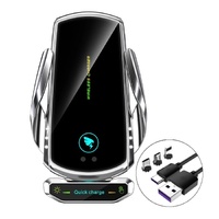 15W Wireless Car Charger Mount Auto-Clamp Vent Holder with Cable and 3 Tips