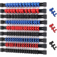 SWANLAKE Organizer Socket Holder, 9PCS 1/4-Inch x 48 Clips, 3/8-Inch x 45 Clips, 1/2-Inch x 36 Clips, Premium Quality Socket Clip Rail Holder (9PC)