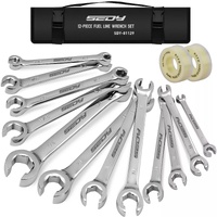 12-Piece Flare Nut Spanner Set Teflon Tape Metric & SAE Brake Line Repairing