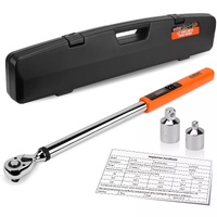 3Pc 1/2" Digital Torque Wrench Set Adjustable 17-340N.m / 25-250ft.lb Motorcycle