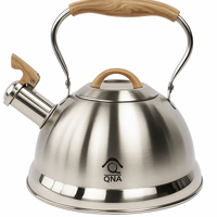 2.8L Whistling Kettle Stainless Steel Foldable Handle Camping Home Office Silver