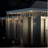 Solar 200 LED Icicle Lights – 3.9m x 33cm, available in 3 Colors - Cool White
