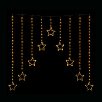 LED Wire Star Curtain Gold Lights