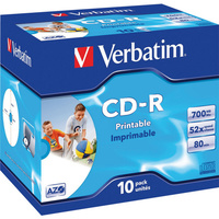 Verbatim 10PK CD-R Jewel Case 52X 80Min 700Mb