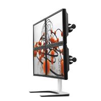 ATDEC Visidec Focus Display Accessory Arm Quad/Triple Displays, Freestanding Mount 24&quot; - 32&quot; Polished Silver