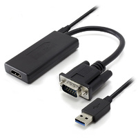 Alogic Portable VGA to HDMI Adapter with USB Audio & Resolution Support Up to 1080p